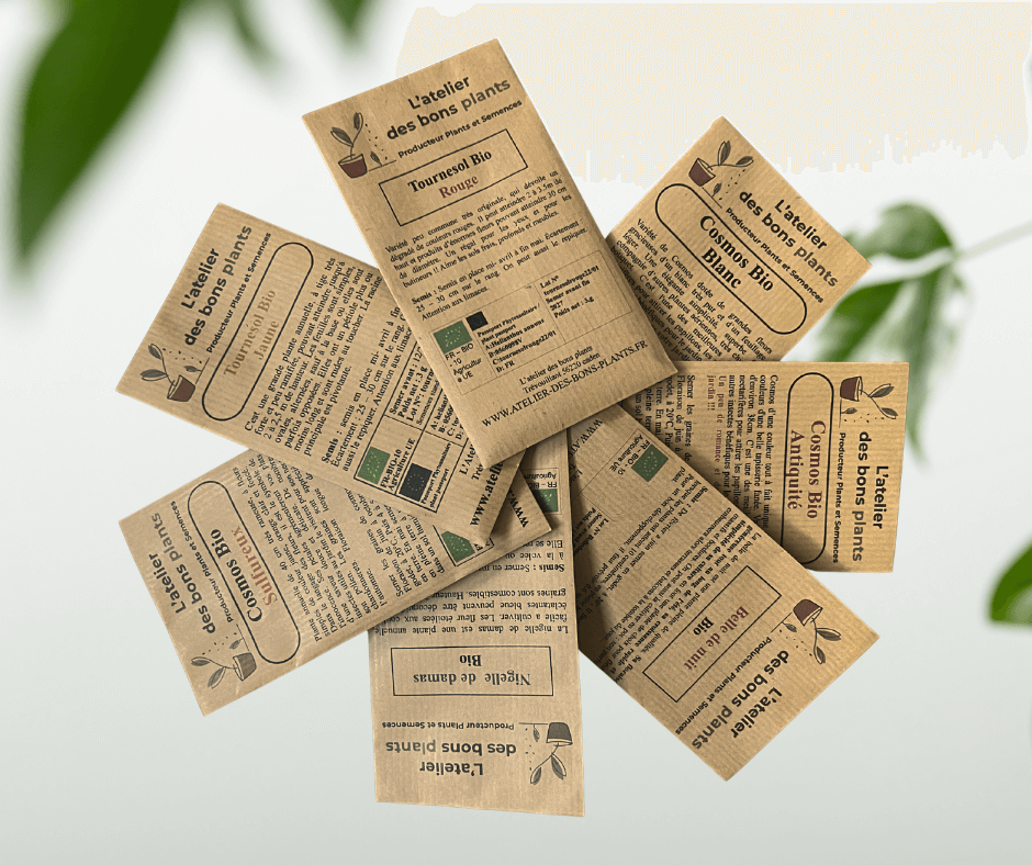 L'atelier des bons plants propose un assortiment de 7 sachets de fleurs mellifères